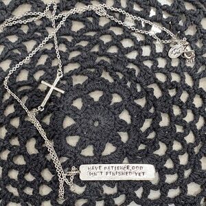 NEW alisa michelle cross god silver necklace